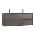 Тумба с раковиной на две чаши подвесная BelBagno KRAFT 120 Cemento Grigio , раковина белая KRAFT-1200-2C-SO-2-CG;BB1200-2-ETL