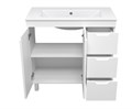 Оптима - 90 Тумба напольная с 3 ящ. 2 дв. белая эмаль + раковина УТ000024012