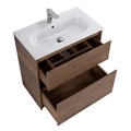 Тумба с керамической раковиной напольная BelBagno KRAFT 80 Rovere Tabacco, раковина LOV-800-LVB белая KRAFT-800-2C-PIA-RT;LOV-800-LVB