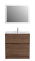 Тумба с керамической раковиной напольная BelBagno KRAFT 100 Rovere Tabacco, раковина LOV-1000-LVB белая KRAFT-1000-2C-PIA-RT;LOV-1000-LVB