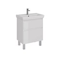 Тумба Lemark COMBI 70 см под 1 раковину, подвесная/напольная, 2 ящика, цвет корпуса, фасада: Белый г LM03C70T