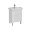 Тумба Lemark COMBI 70 см под 1 раковину, подвесная/напольная, 2 ящика, цвет корпуса, фасада: Белый г LM03C70T