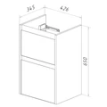 Тумба Lemark COMBI 45см под 1 раковину, подвесная/напольная, 2 ящика, цвет фасада: Дуб кантри, цвет LM03C45T-dub