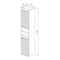 Пенал Lemark ROMANCE 35 см подвесной/напольный, 2-х дверный, открывание лев/прав, цвет корпуса, фаса LM07R35P