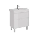 Тумба Lemark COMBI 80 см под 1 раковину, подвесная/напольная, 2 ящика, цвет корпуса, фасада: Белый г LM03C80T