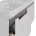 Тумба Lemark BUNO MINI 125 см под 2 раковины, подвесная, 2 ящика, цвет планки: Серый, цвет корпуса, LM05BM125T