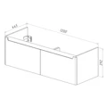 Тумба Lemark BUNO MINI 125 см под 2 раковины, подвесная, 2 ящика, цвет планки: Серый, цвет корпуса, LM05BM125T