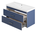 Джулия QVATRO -105 Тумба с 2 ящ. подвесная синяя Misty-D-4019-105 Л-Джк01105-1110П2Я