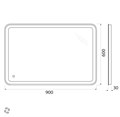 Зеркало BelBagno SPC-MAR-900-600-LED-TCH SPC-MAR-900-600-LED-TCH, MARINO