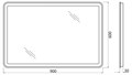 Зеркало BelBagno SPC-MAR-900-600-LED-BTN SPC-MAR-900-600-LED-BTN, MARINO