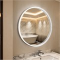 Лайвли - Зеркало круглое 800х55 c LED диммером, подогревом, сенсорный выключатель, матовый белый 2700k-4000k-6500k (25Вт) АZ-LED012125 АZ-LED012125