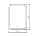 Зеркало AZARIO Stiv - Lite 500х700 - 2 открытая подсветка, cенсорный выключатель, подогрев (LED-00002838) LED-00002838
