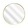 Димион - Зеркало круглое 700х45 c LED диммером, подогревом, сенсорный выключатель, матовый золотой 2700k-4000k-6500k (13Вт) АZ-LED011025 АZ-LED011025