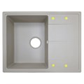 AZARIO кухонная мойка кварцевая Tavas (620х480х197) Песочная (сифон) CS00097672