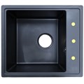 AZARIO кухонная мойка кварцевая Milas (420х480х197) Черная (сифон) CS00097668