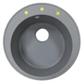 AZARIO кухонная мойка кварцевая Sivas (480х480х197) Серая (сифон) CS00097656