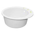 Кухонная мойка AZARIO Sivas 480х480х197 кварцевая, круглая, сифон в комплекте, цвет Белый (CS00097654) CS00097654