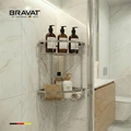 Полка двойная для ванной комнаты угловая BRAVAT (D71004CP-SW) D71004CP-SW
