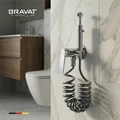 Гигиенический душ со смесителем с пружинным шлангом BRAVAT (D9193CP-SW) D9193CP-SW