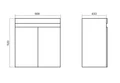 Тумба VIANT "Чили" 2 ств подвесная дерево 433х566х520 под раковину .S-UM-COM60/1-w (COMO 60) (VCHILI60COD-T2STP) VCHILI60COD-T2STP