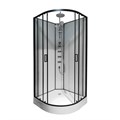 Душевая кабина Loranto NEO 100x100x(190+15) с низким поддоном 15см, прозрачное закаленное стекло 5 мм, задние стеклянные стенки белые, профиль черный-матовый (CS-21811-100) CS-21811-100