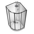 Душевая кабина Loranto NEO 100x100x(190+15) с низким поддоном 15см, прозрачное закаленное стекло 5 мм, задние стеклянные стенки белые, профиль черный-матовый (CS-21811-100) CS-21811-100
