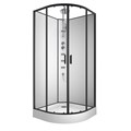 Душевая кабина Loranto NEO 100x100x(190+15) с низким поддоном 15см, прозрачное закаленное стекло 5 мм, задние стеклянные стенки белые, профиль черный-матовый (CS-21811-100) CS-21811-100