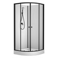 Душевая кабина Loranto NEO 100x100x(190+15) с низким поддоном 15см, прозрачное закаленное стекло 5 мм, профиль черный-матовый (CS-21800-100) CS-21800-100