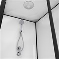Душевая кабина Loranto NEO 90x90x(190+15) с низким поддоном 15см, прозрачное закаленное стекло 5 мм, задние стеклянные стенки белые, профиль черный-матовый (CS-22110) CS-22110