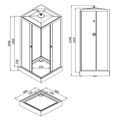 Душевая кабина Loranto NEO 90x90x(190+15) с низким поддоном 15см, прозрачное закаленное стекло 5 мм, задние стеклянные стенки белые, профиль черный-матовый (CS-22110) CS-22110
