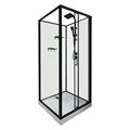 Душевая кабина Loranto 980x980x2040 без крыши, правосторонняя, белое заднее стекло, поддон 14 см, прозрачное стекло 4 мм, профиль черный (CS-3010TM/W-100R) CS-3010TM/W-100R