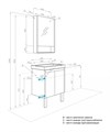 Сканди 55 Тумба Doors Белый глянец/Белый матовый (БЕЗ УМЫВАЛЬНИКА Адриана-55) 1A278801SD010