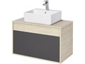 Лофт Урбан 80 Тумба-умывальник графит\Орегон (MILA 400, MILA 350*350) 1A247601LQX60