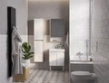 Сканди 55 Тумба Doors Белый/Дуб Верона (БЕЗ УМЫВАЛЬНИКА Адриана-55) 1A278801SDB20