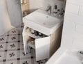 Сканди 55 Тумба Doors Белый/Дуб Верона (БЕЗ УМЫВАЛЬНИКА Адриана-55) 1A278801SDB20