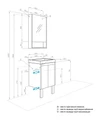 Сканди 45 Тумба Doors Белый/Дуб Верона (БЕЗ УМЫВАЛЬНИКА Адриана-45) 1A278701SDB20