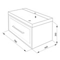 Комплект Тумба Беллони 80 БЕЛЫЙ МАТ подвесная с раковиной Астория 80 CS00098080