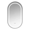 Джоли - Зеркало овальное 500х900х50 c LED диммером, подогревом, сенсорный выключатель, матовый серый 2700k-4000k-6500k (12Вт) АZ-LED012725 АZ-LED012725