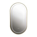Джоли - Зеркало овальное 500х900х50 c LED диммером, подогревом, сенсорный выключатель, матовый золотой 2700k-4000k-6500k (12Вт) АZ-LED012625 АZ-LED012625