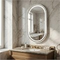 Блейк - Зеркало овальное 500*1000*50 c LED диммером, подогревом, сенсорный выключатель, матовый белый 2700k-4000k-6500k (22Вт) АZ-LED011325 АZ-LED011325