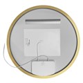 Грей - Зеркало круглое 800*50 c LED диммером, подогревом, сенсорный выключатель, матовый золотой 2700k-4000k-6500k (25Вт) АZ-LED010425 АZ-LED010425