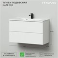 Комплект тумба Итана Kate 100 (987х438х640) подвесная, с раковиной Milena 100 Бланж (CS00091690) CS00091690