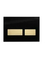 LUX-GN-2-BORO Кнопка смыва CEZARES LUX, Черное стекло, брашированное золото LUX-GN-2-BORO