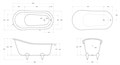 Акриловая ванна BelBagno BB06-1550 с ножками и сливом-переливом 01395223429
