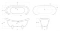 Акриловая ванна BelBagno BB05 с ножками и сливом-переливом 226712962