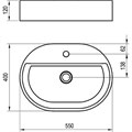 Умывальник CERAMIC 550 O SLIM Shelf белый XJX01155003
