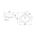 Умывальник угловой "Радиан" 40,5х37,4 см. с отв.1 сорт SANTERI 131309S0010B0