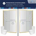 Душевая раздвижная дверь-купе в нишу PA-114Gb профиль золото браш (Прозрачное, 1000) 030811410-16