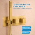 Душевая система ABBER Daheim AF8254G скрытого монтажа с изливом, термостат, золото матовое AF8254G