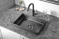 Раковина встраиваемая сверху ABBER Wasser Kreis AF2401GM оружейная сталь AF2401GM